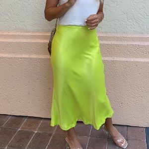 Neon silky skirt